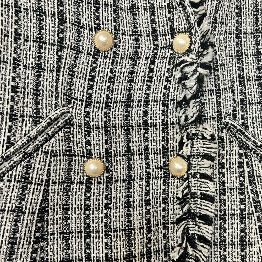 NOBL Ladies Size lg Black And White Blazer - Picture 3 of 6